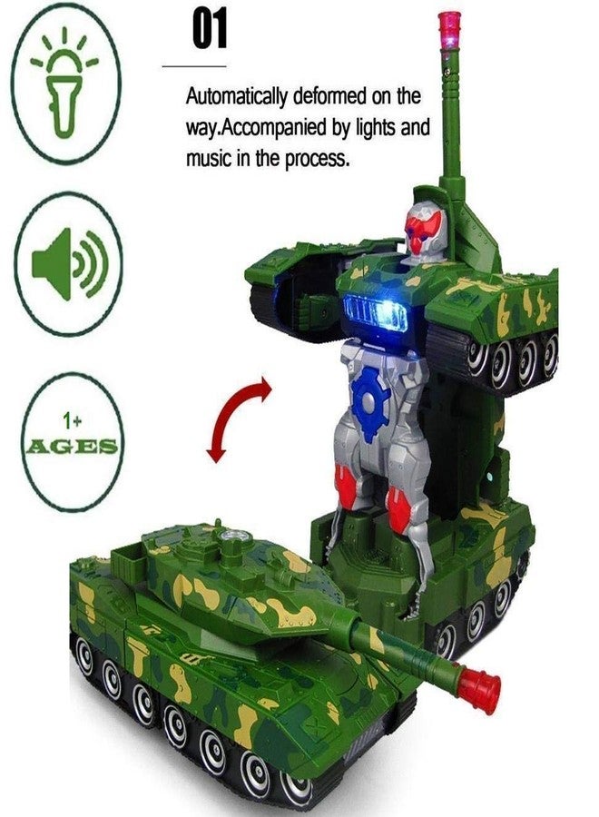 Camin Kid Deformation Combat Electronic Robot Car Tank Deformation Robot Toy With Light, Music And Bump Function Tank Robot Toys - Image 2